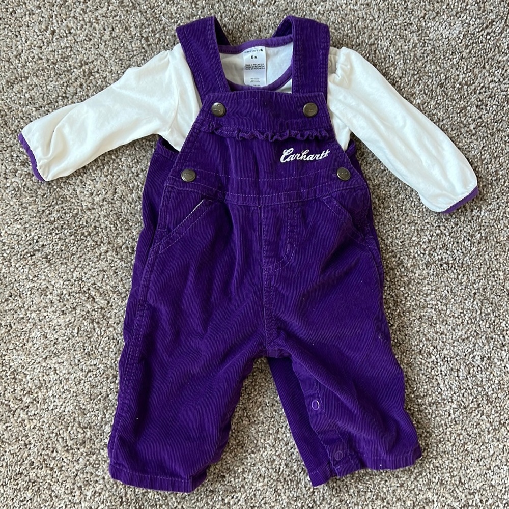 Carhartt baby overalls and long sleeve onesie 3-6 months